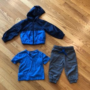 👗Andy & Evan 12-18 months shirt, pants & jacket.